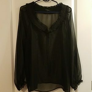 Sheer black blouse